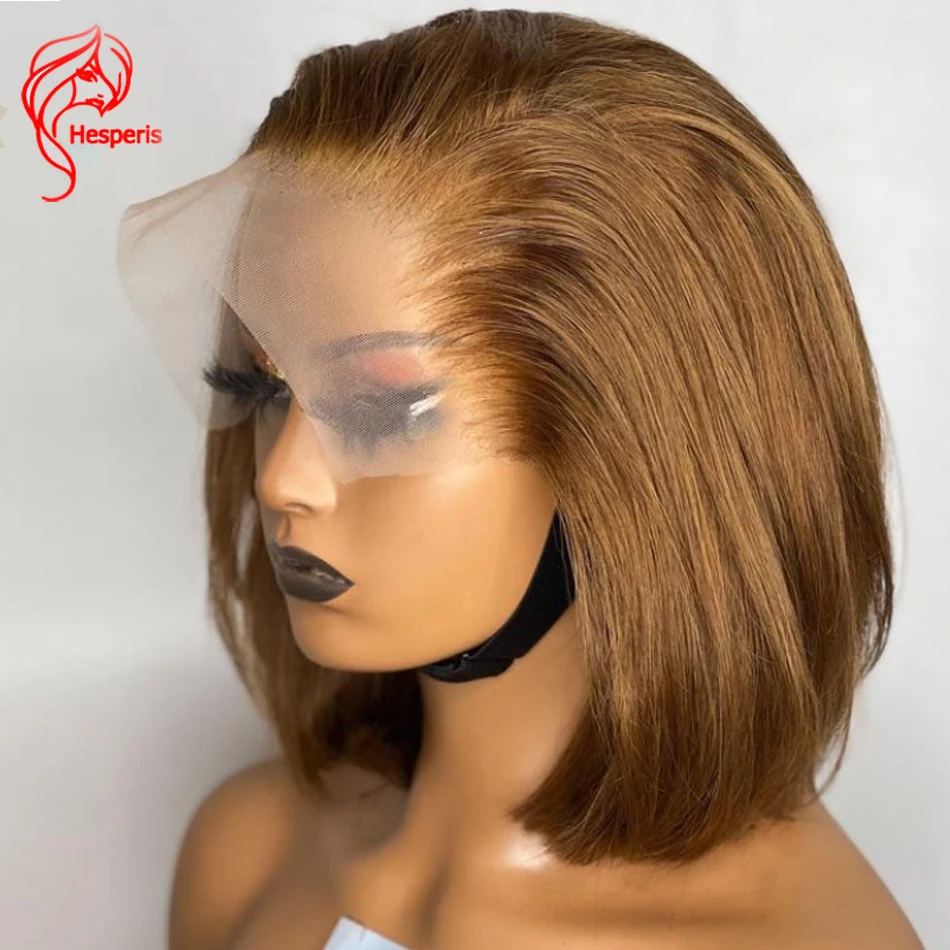 Hesperis Short Blonde Lace Front Human Hair Wigs Pre Plucked Remy Brazilian Hair 13x6 Lace Front Bob Cut Wig For Black Women