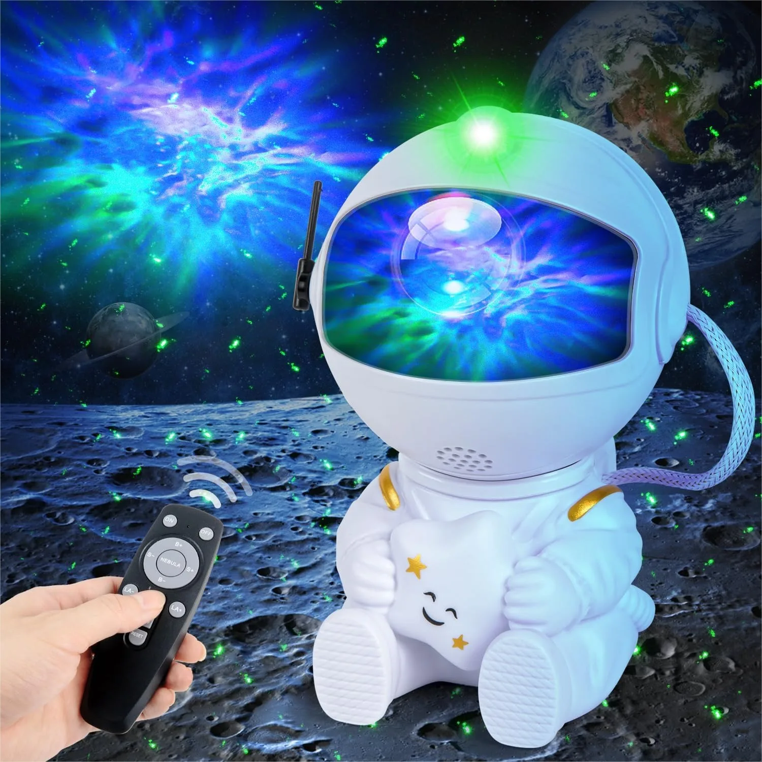

Проектор-ночник Galaxy с эффектом туманности и пультом дистанционного управления для спальни, идеальный подарок для детей и взрослых