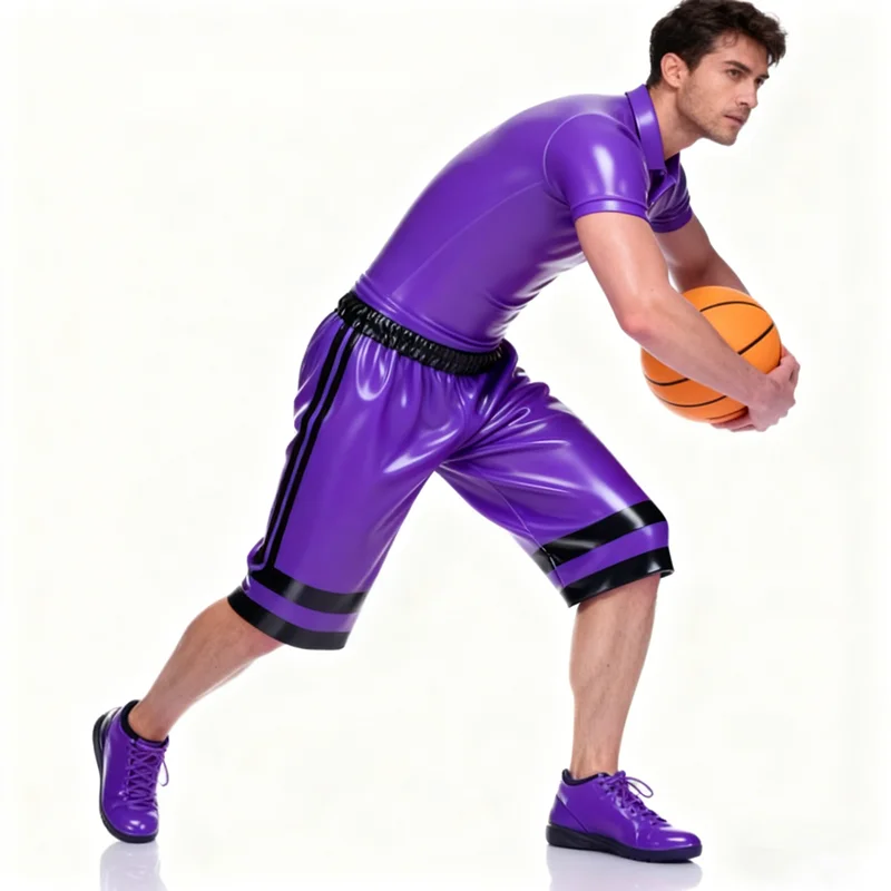 

100% Natural Latex Rubber Catsuit Bodysuit fashion Masquerade Handmade Custom Suit uniform Party Jacket and shorts