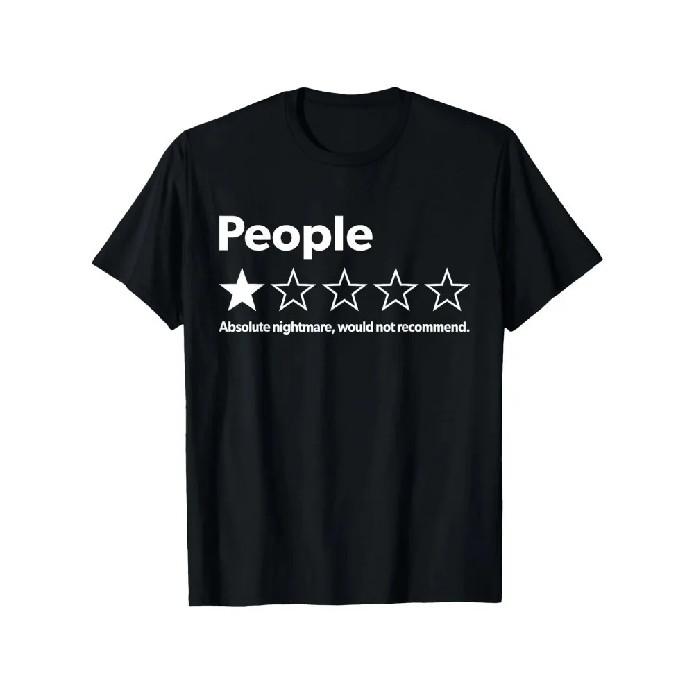 Funny T-shirt Review One star Rating An Absolute Nightmare Round Neck Short Sleeve women Clothing Fashion Personality Minimalist