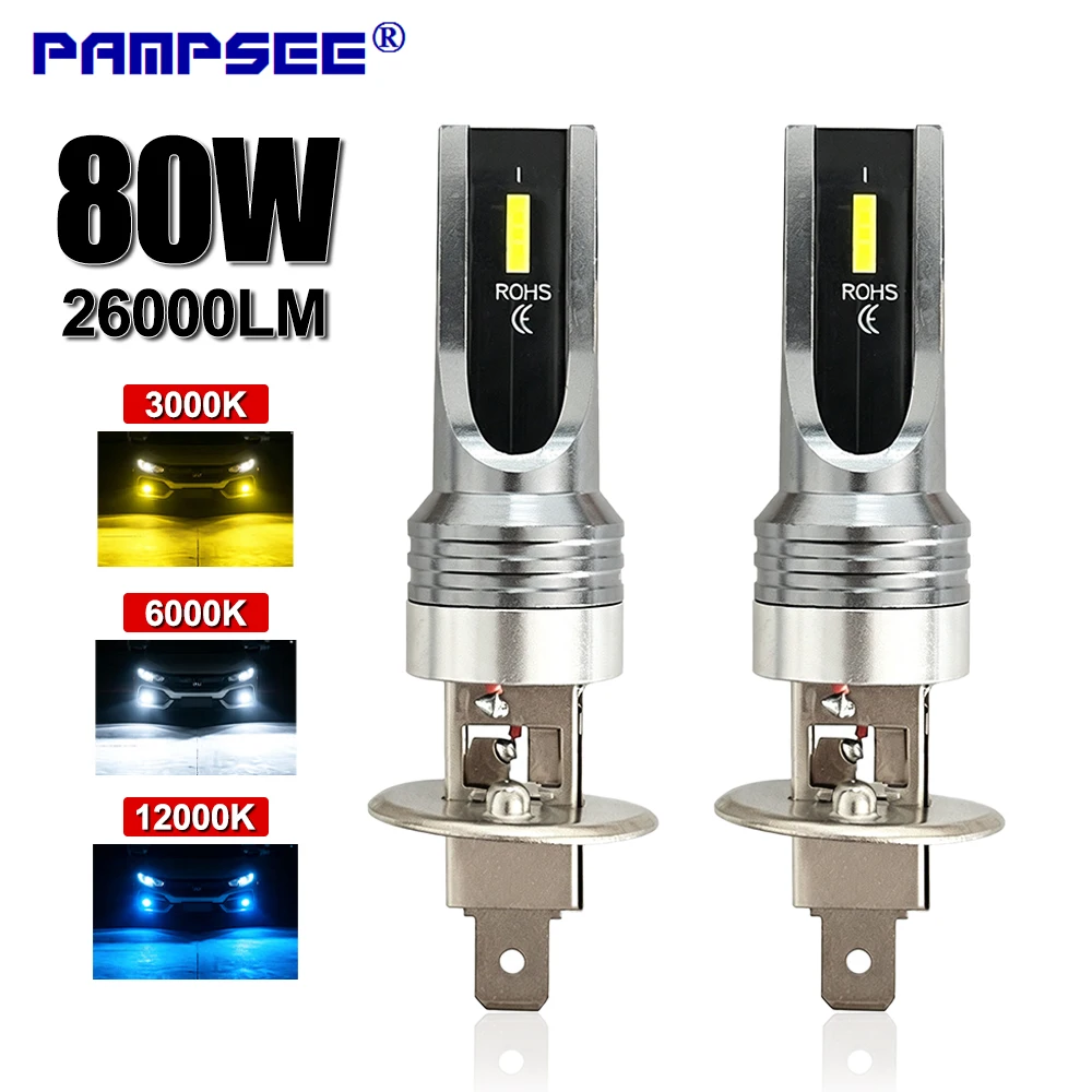Car H7  LED Fog Driving Lamp H1 H4 H8 H10 H11 9005 HB3 9006 HB4 6000K White 12V Auto Front Running Light Bulbs For Toyota Honda