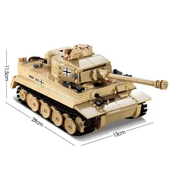 995pcs WW2 Tiger Heavy Tank Building Blocks Military Bricks Set Weapons Creative Model Kids Toys For Children Boys Gifts