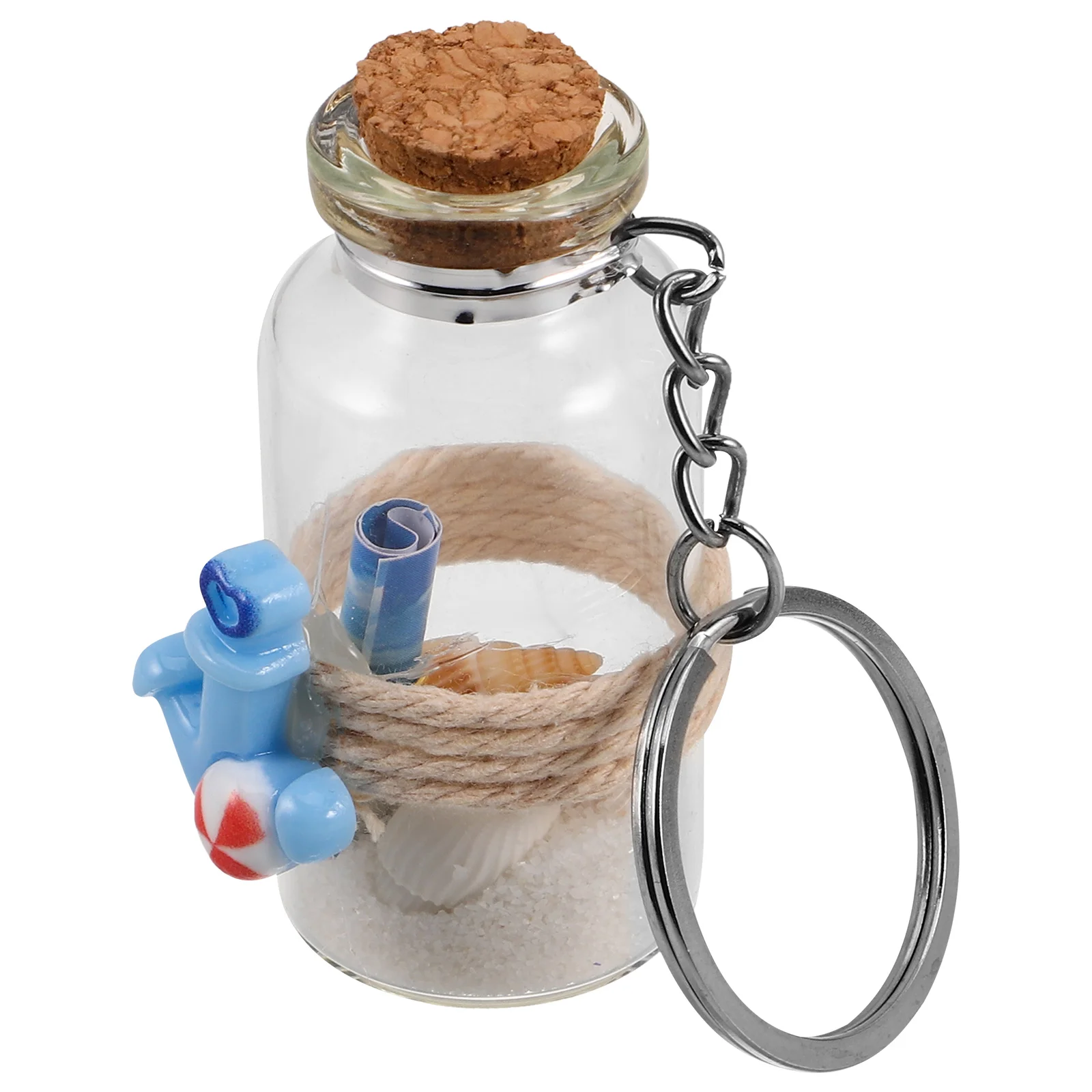 

Quicksand Ornaments Beach Anchor Keychain Decorative Jars Wishing Bottle Creative Design Flowing Sand Effect Aesthetic Keychains