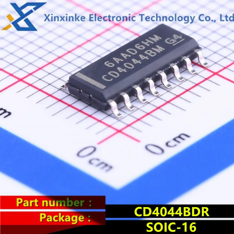 CD4044BDR SOIC-16 CD4044BM Latches CMOS Quad NAND R/S CD4044B CMOS quad and non R / s latch with three state output Brand new