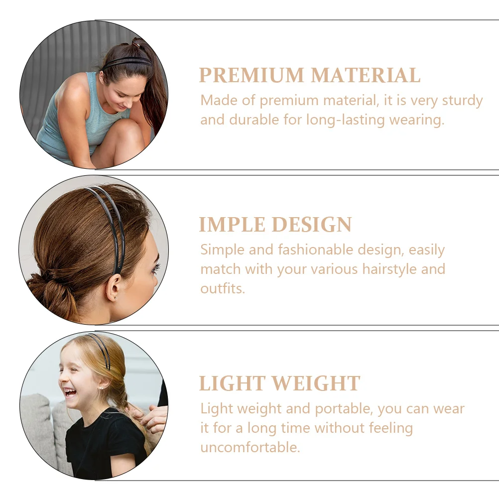 

Anti-Slip Headband Women Two-Tier Design Durable Lightweight Hairband For Daily Wear Workout Face Washing Female Gift Hair