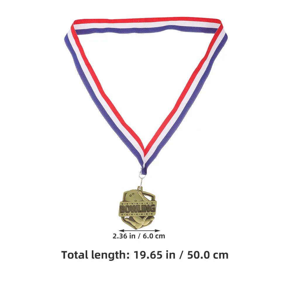 2 PCS Bowling Medals for Decor Award Sports Neck Ribbons Party Decorations Trophy