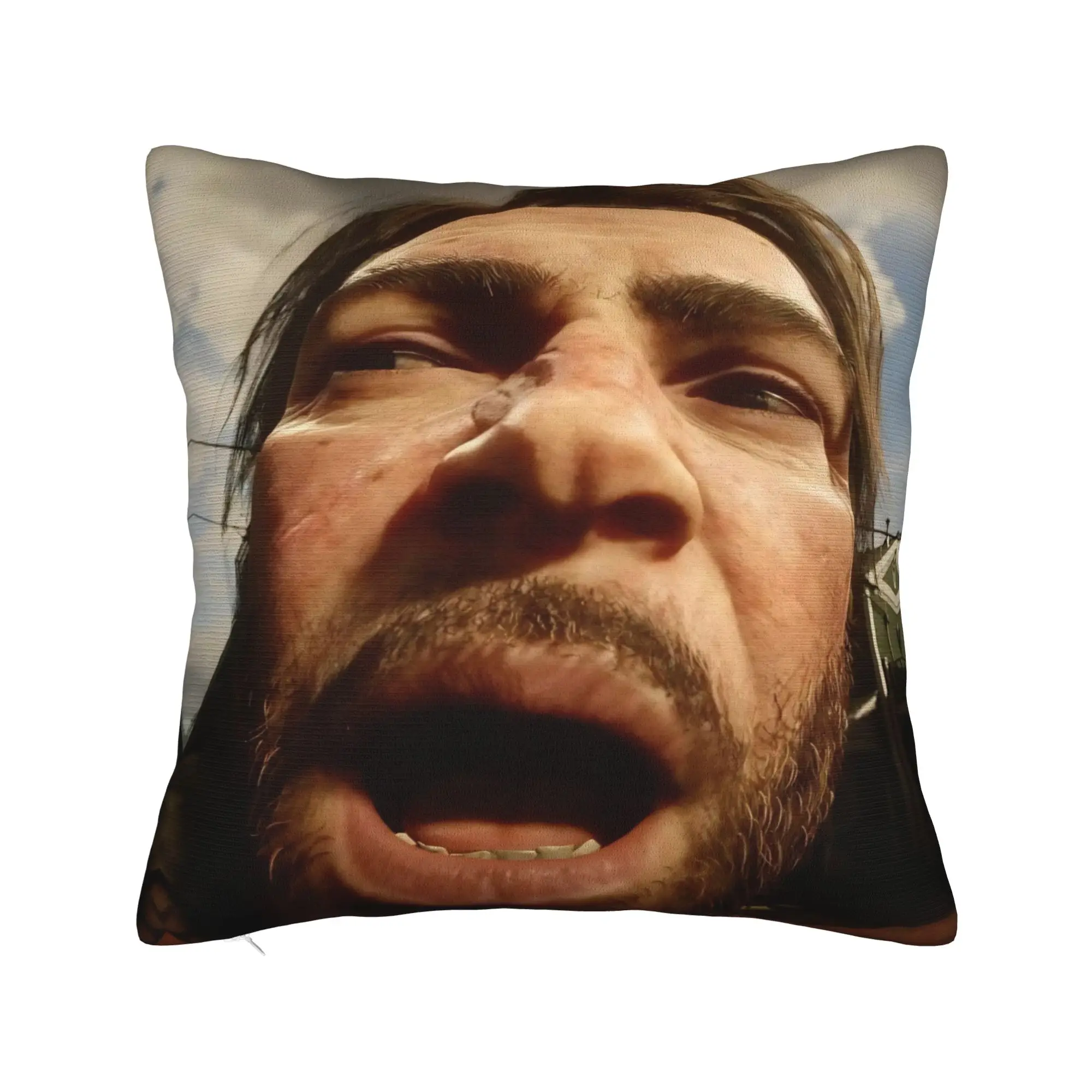 Arthur Morgan Meme Printed Decorative Pillowcases Bedroom Living Room Party Square Pillowcases Princess Home Parties Decoration
