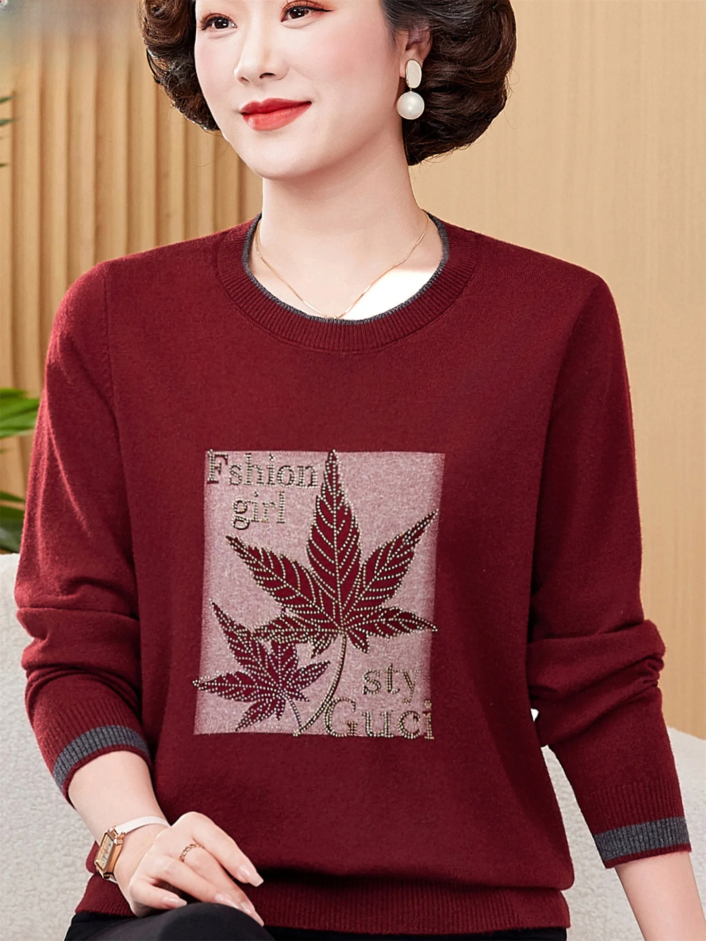 

Модный круглый трикотаж Ne Thin Long Sve Base irt для женщин, осень-зима, повседневный апей, свободный крой, очищаемый