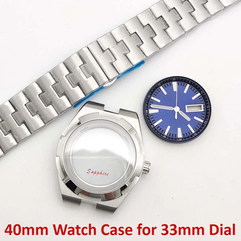 

High-end Polished Strap NH35 Case Kit 41mm Sapphire Mirror Watch Case for NH35/4R/NH36 Movement Mechanical Watch Assembly Parts