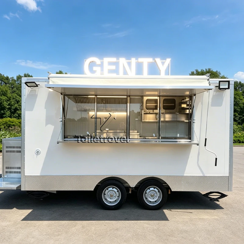 Colorful Fast Food Carts Burger French Fries Food Truck Trailer Stainless Steel Food Trailer Small Food Truck for Sale in China