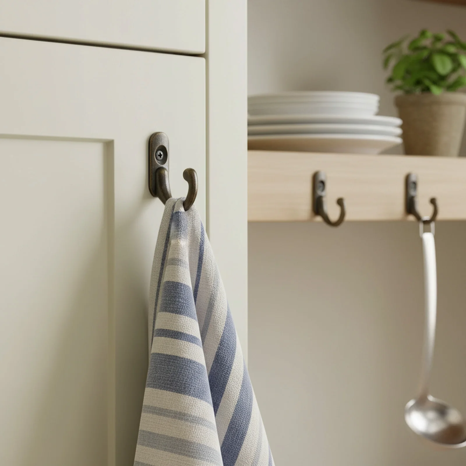 Closet Storage Wall Hook Heavy Duty Metal Coat Hanger Gold Plated Hanging Pegs for Kitchen Bathroom Home Organization Durable view 2