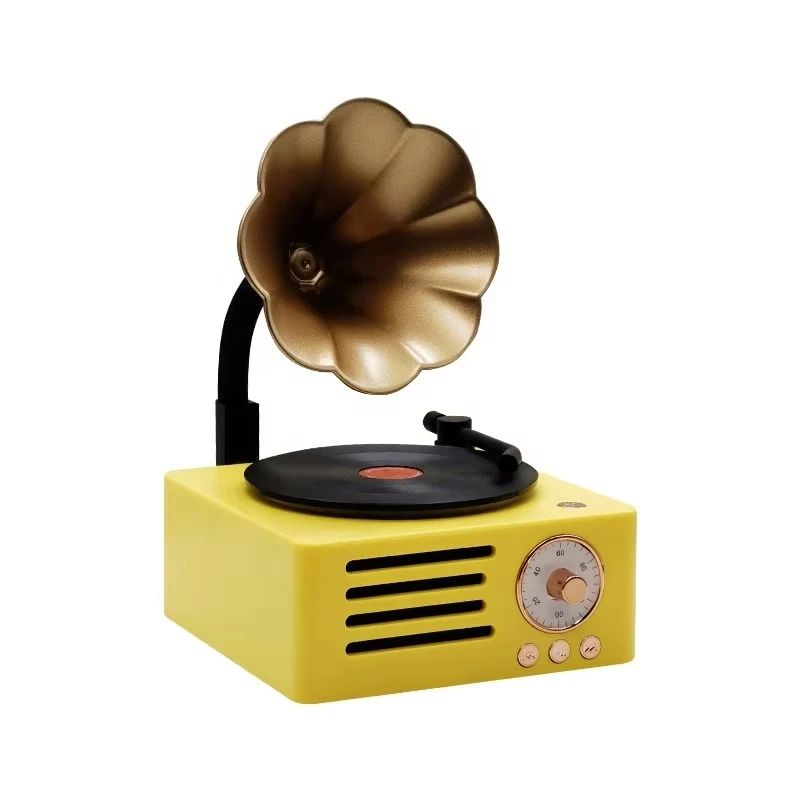 

Bluetooth Stereo Auxiliary Speaker Classic Music Player Retro Vinyl Phono Wireless Speaker