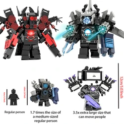 2024 New Skibidi Toilet Men vs. Monitor Building Blocks Super Titan TV Man Sound Man Children's Toy Birthday Building Block Gift