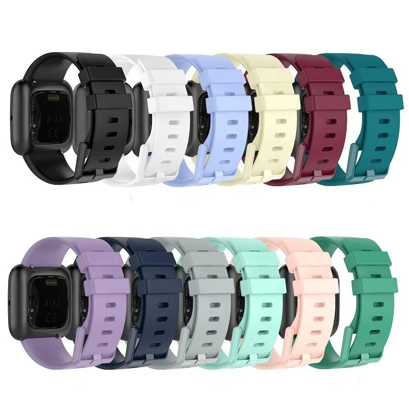 

New Soft Silicone Colorful Buckle Replacement Wristbands Smart Strap For Fitbit Versa 2 / Versa Lite Band