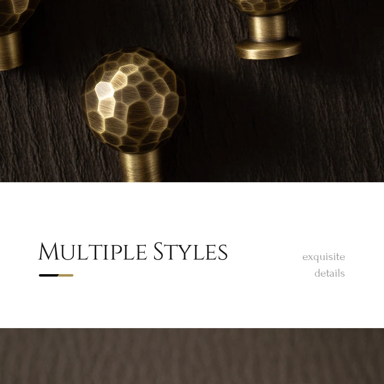 Hammered brass cabinet knob in antique brushed finish — product image 21