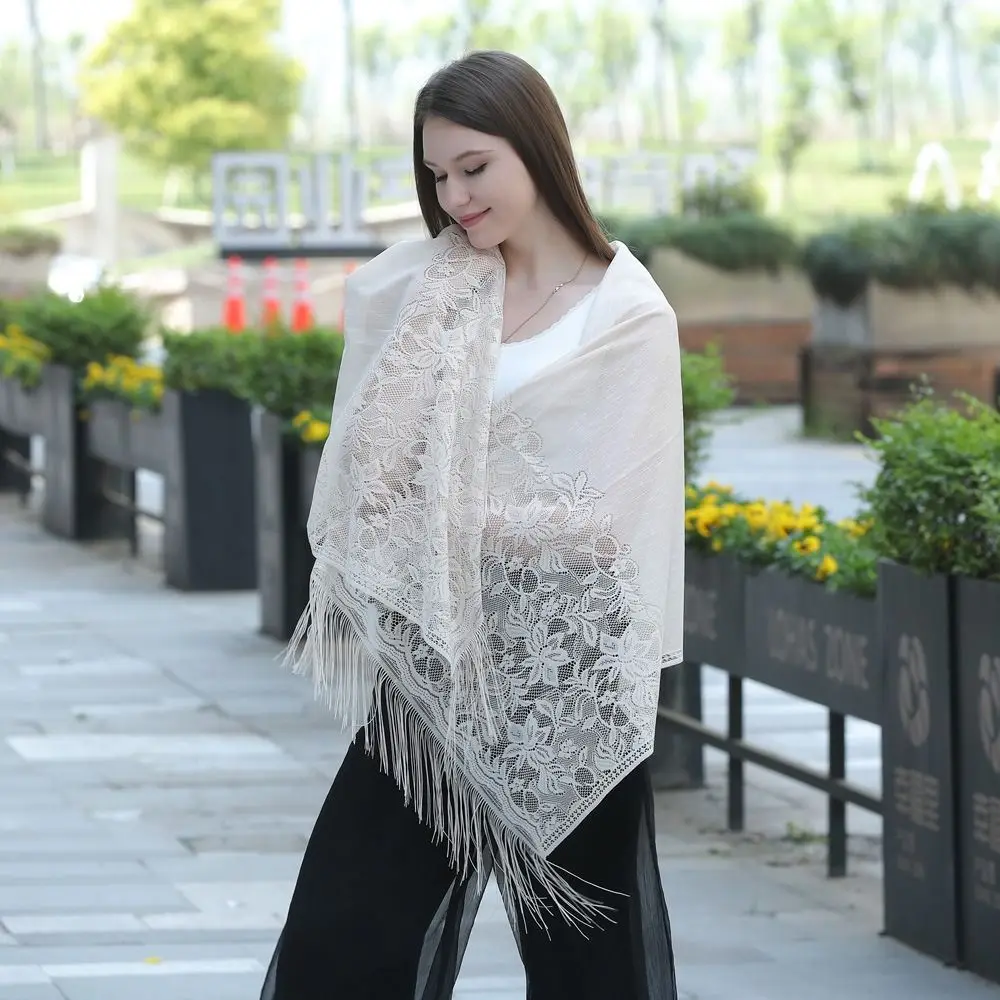 

Luxury Cheongsam Shawl Wraps Dress Shawl Bridesmaid Shawl Hair Scarves Tassels Beach Yarn Lace Scarf Women Scarf Bride Shawl