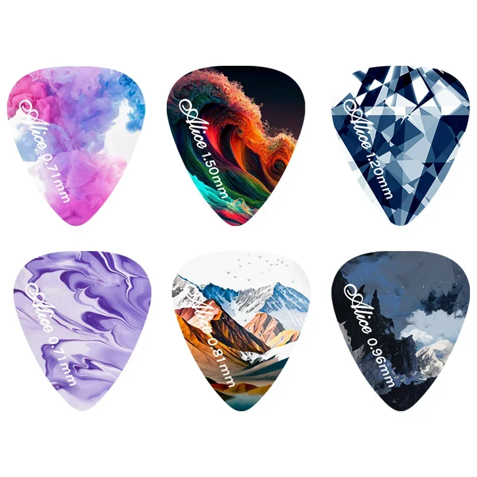 Alice AWR-10/20HR(FAN1) Guitar Picks 0.71-1.50mm Fantasy Dreams Series Printed Picks Modified Polycarbonate Guitar Accessories