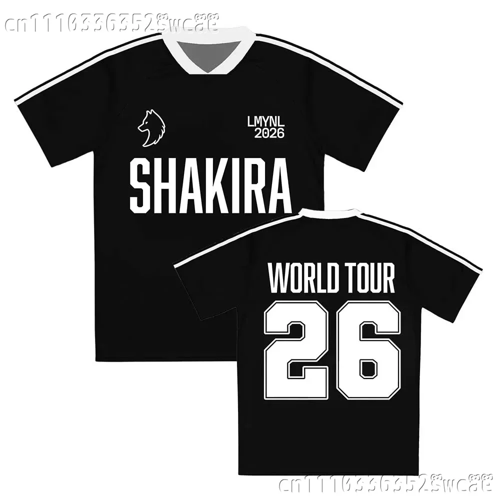 Familien-Matching-Shakira-LMYNL-2026-Jersey, Fashion World Tour Design, T-Shirts, Kurzarm, locker, Sommer, Unisex-T-Shirt, Freizeit-Oberteile – Detail 4