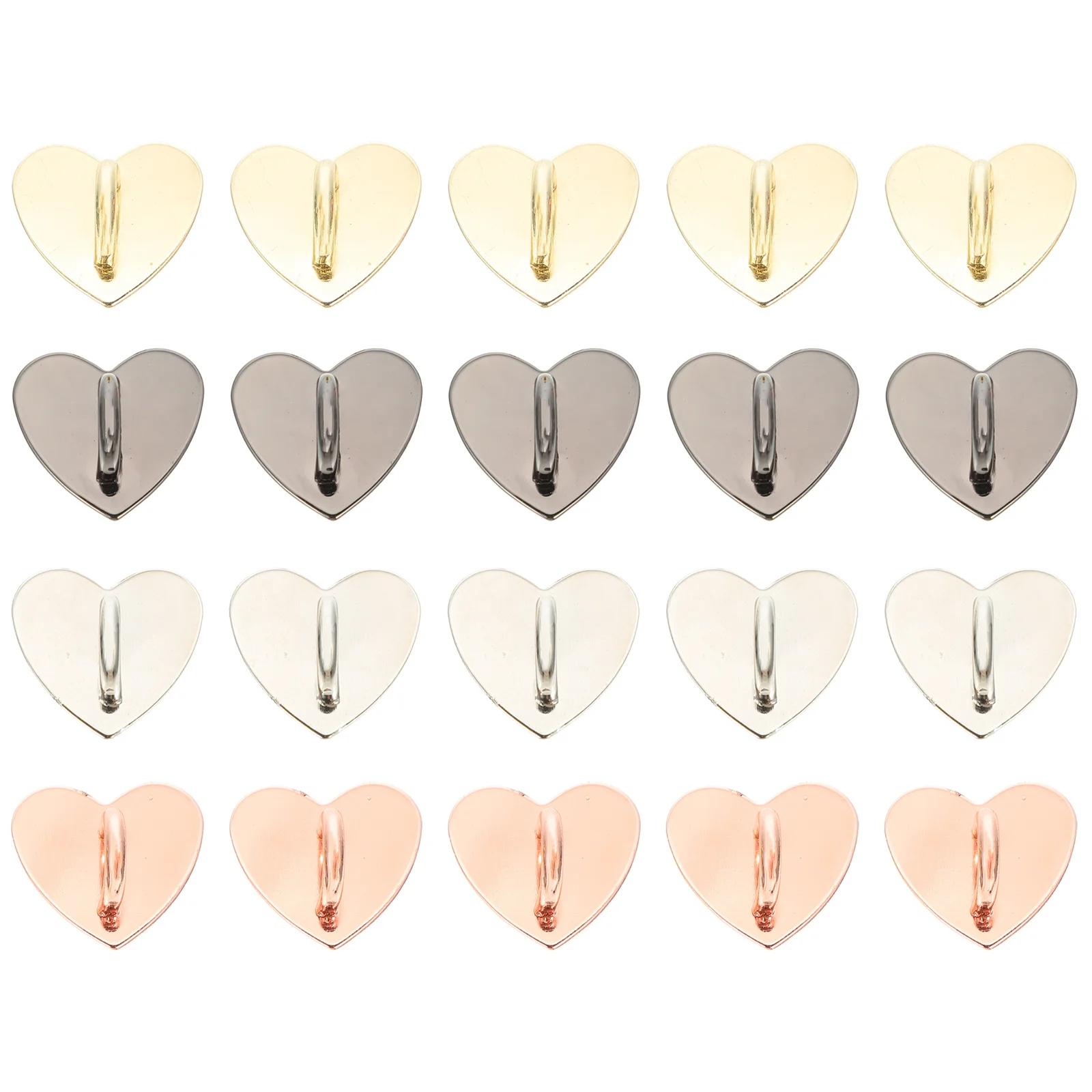 20 قطعة سبائك شكل قلب لتقوم بها بنفسك أبازيم قضية الهاتف المحمول اكسسوارات ذاتية اللصق الهاتف حبل هوك الزينة سحر الحبل تبويب #5