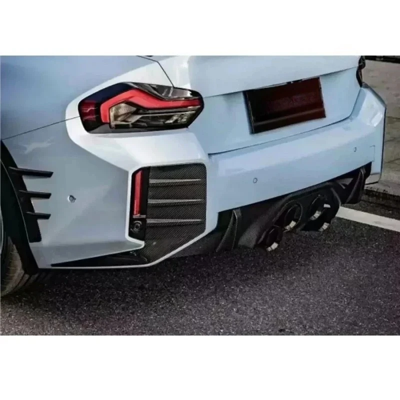 لسيارات BMW G87 M2 غطاء المصد الخلفي من ألياف الكربون الجافة فتحة التهوية إضافة على الناشر سبويلر الجانب تعزيز جماليات المركبات 23-25 #4