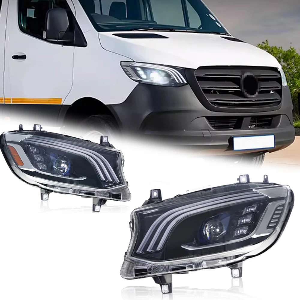

Светодиодные фары для Mercedes-Benz Sprinter W907 19-23 Maybach Style, автомобильные фары в сборе, аксессуары для сигнала, модифицированная лампа