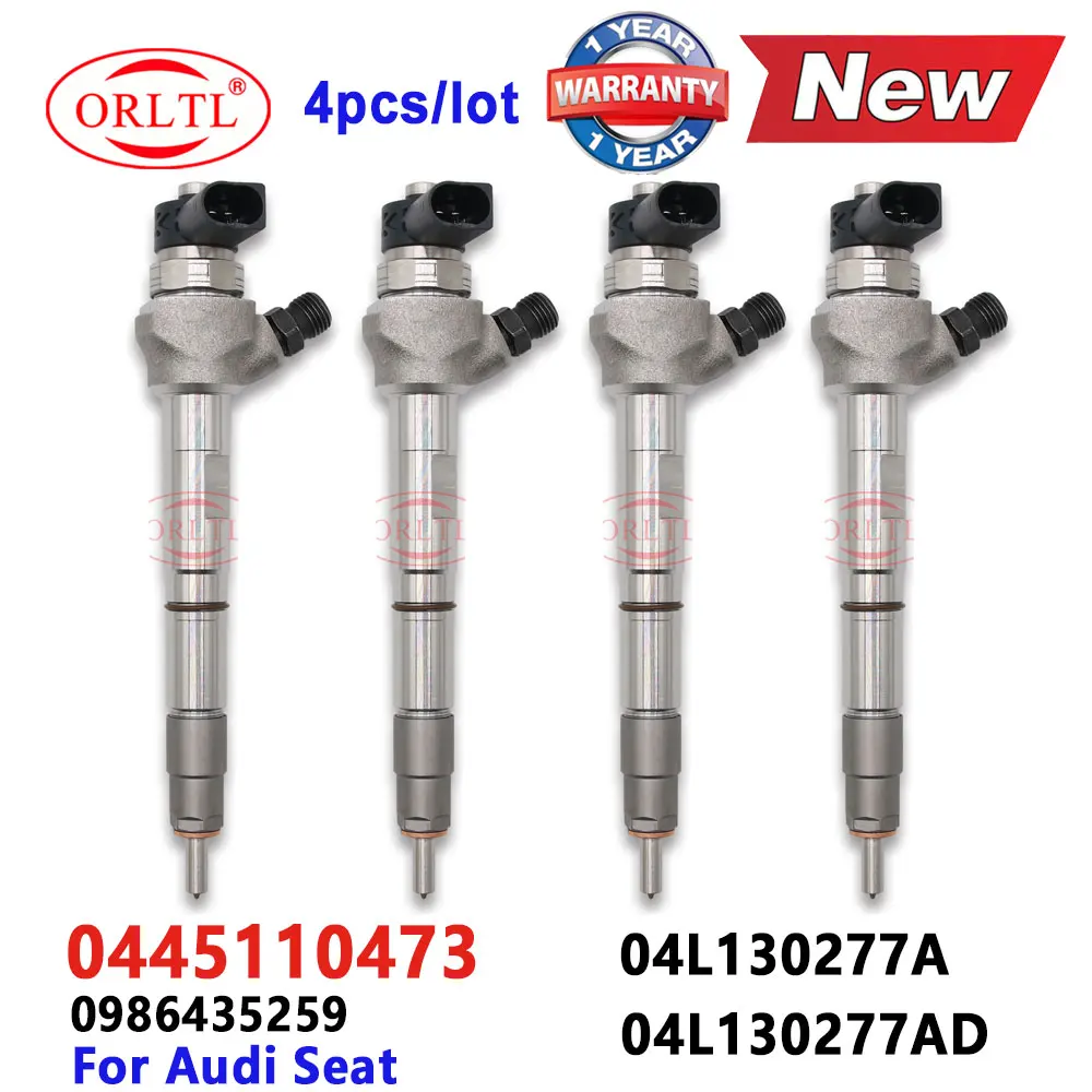 4 PCS 0445110473 Diesel Injector 0 445 110 473 Fuel Injection 0445 110 473 OE 0 986 435 259 for Audi Seat 04L130277A 04L130277AD