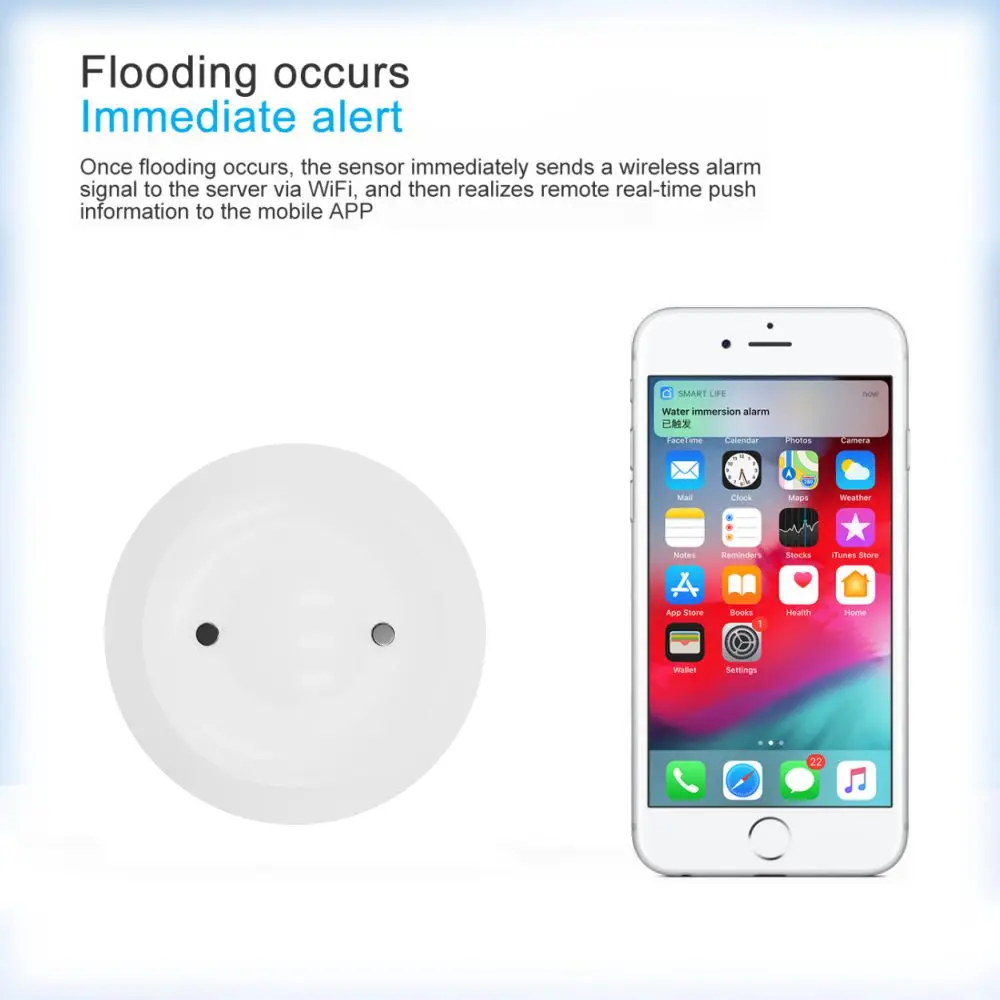 ZigBee Tuya Linkage Water Leakage Sensor App Remote Control Flood Water Leak Detector Alarm Waterproof Overflow Alert Smart Home