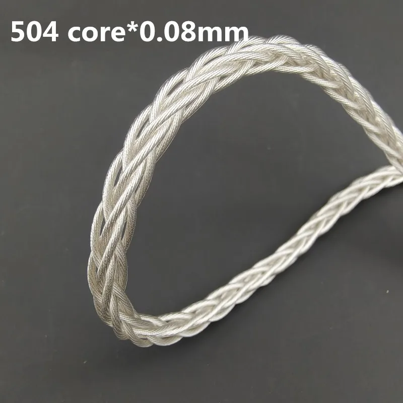 Lyra-Auscultadores Prata Pura, OCC importados, 8 Strand, prata pura, fio Coupgrade atualizado, DIY febre Grau 504 Núcleo, diâmetro exterior Diâmetro