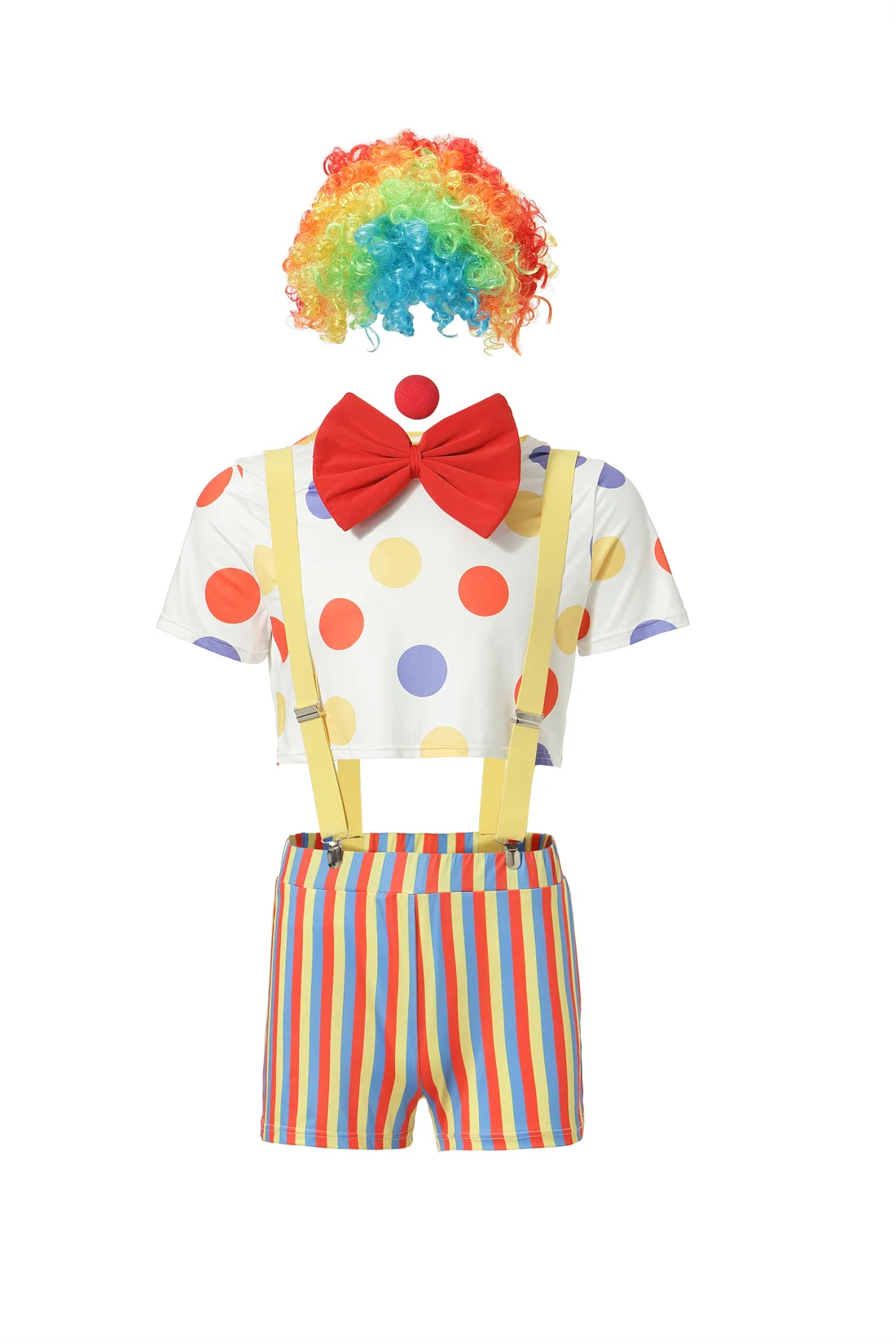 Halloween Carnival Party Funny Joker Cosplay Costume Stage Performance Circus Naughty Clown Harlequin Magician Fancy Dress