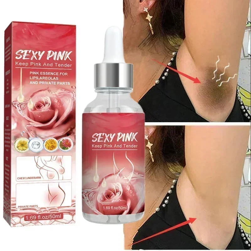 Pink Sexy Women Essence For Lip Areolas Private Parts Tender Whitening Dark Spot Remove Intimatel Melanin Skin Care Body Serum
