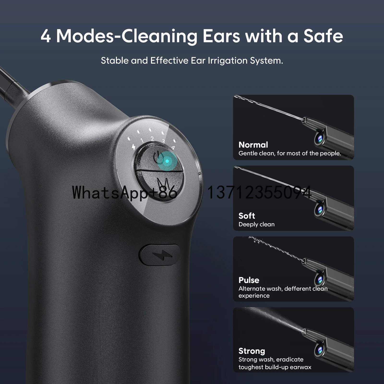 

Электрическое удаление ушной серы E50 с мягким распылением Wi-Fi 1080P, безопасная и эффективная чистка ушей с 4 настройками давления