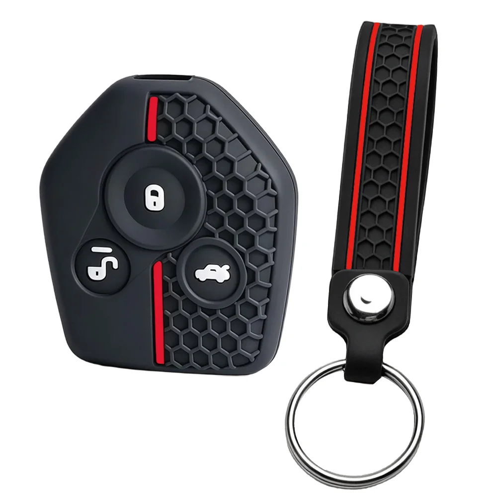 remote fob case For Subaru Forester Outback Legacy XV Crosstrek Impreza BRZ WRX with finger loop and key ring shock absorbing