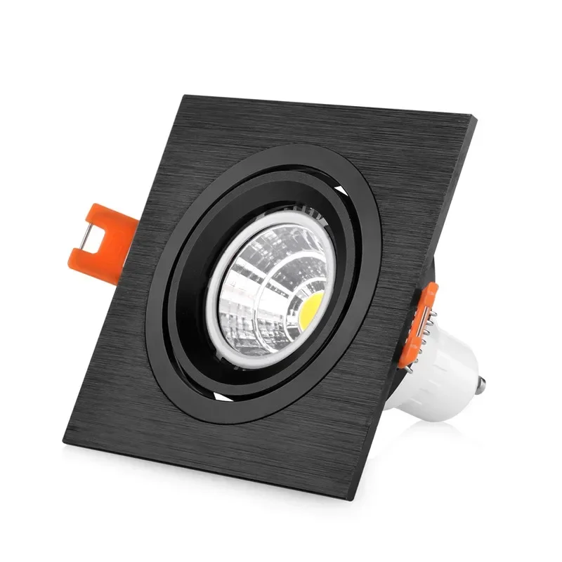 Nowoczesny design Czarny kwadratowy reflektor LED w stylu aluminiowym Oprawa wpuszczana typu Downlight MR16 GU10 Ramka światła punktowego do