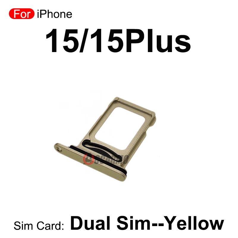 For iPhone 15 15PLUS Dual SIM Card Sim Tray Slot Black Blue Green Yellow Pink Replacement Parts