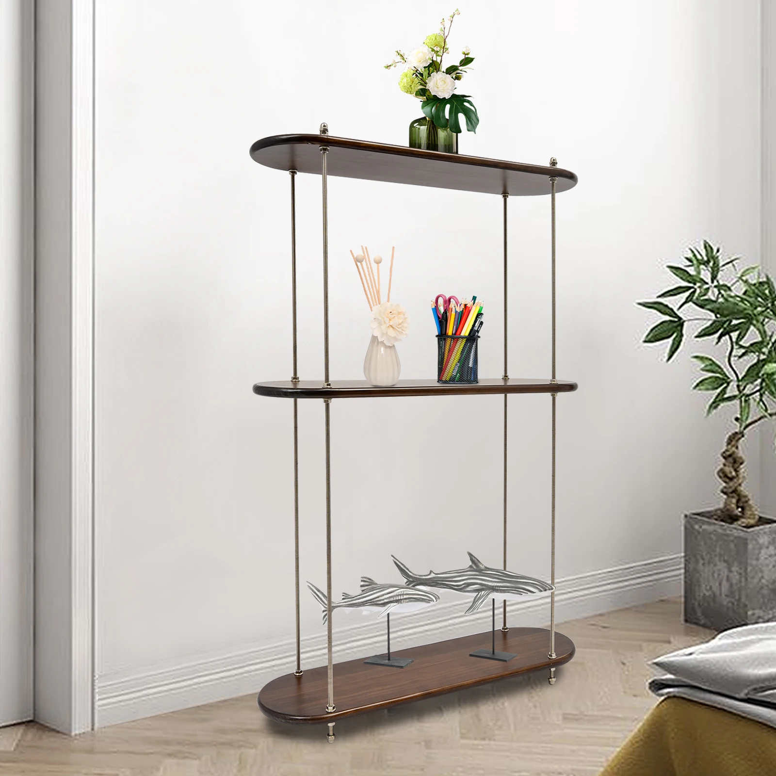 

3-слойная полка для хранения, книжная полка, настольная полка для хранения, полка для парфюмерии, ювелирных изделий и чашек, съемная декоративная полка