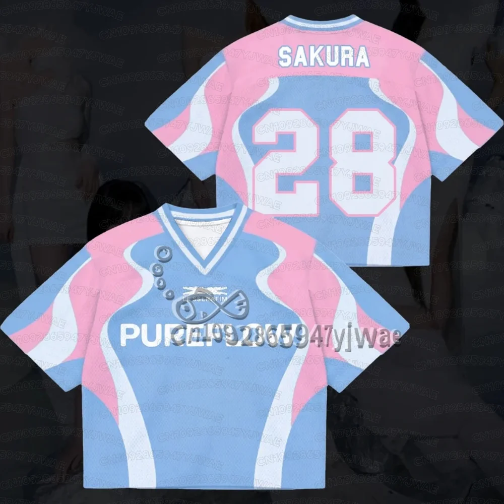 2026 Summer Men's Women's Kpop Fashion Jersey Chaewon Sakura Fans Graphic Short Sleeved Tee Kpop Fans Gift T-Shirt
