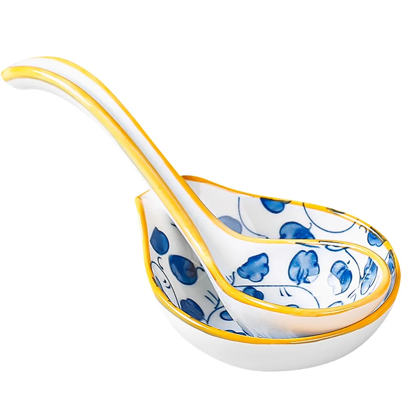 

Yjq Japanese creative storage dipping dish spoon combination tableware restaurant household ceramic sauce dish