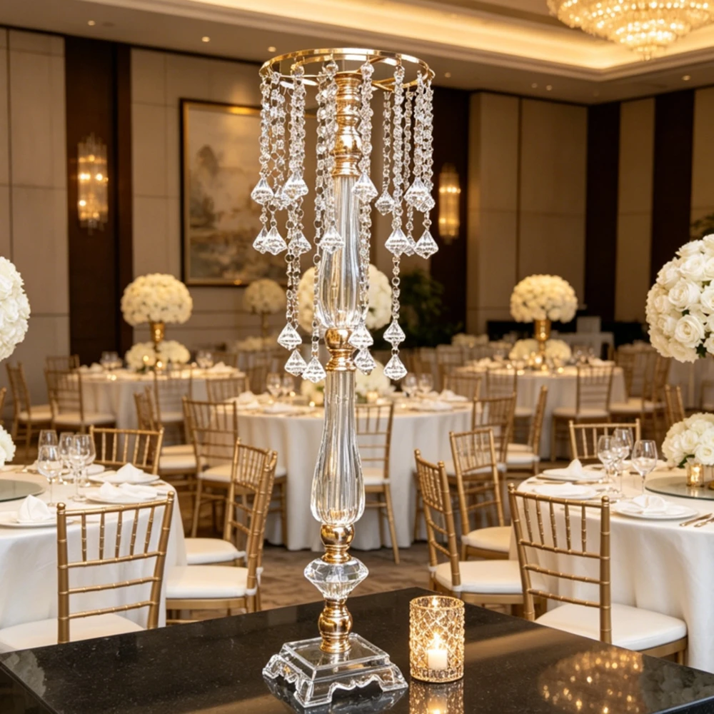 3-10ps)60cm-100cm)Candelabra acrylic Crystal Candlestick Candle Holder Centerpieces for Wedding Table Decoration