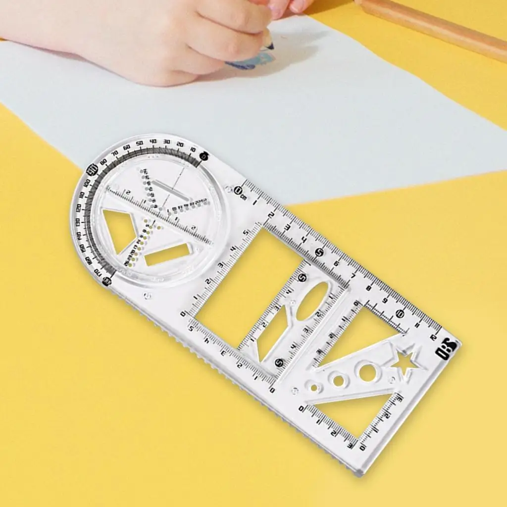 Multifunctional Geometric Ruler Draft Ruler Math Learning Writing Template