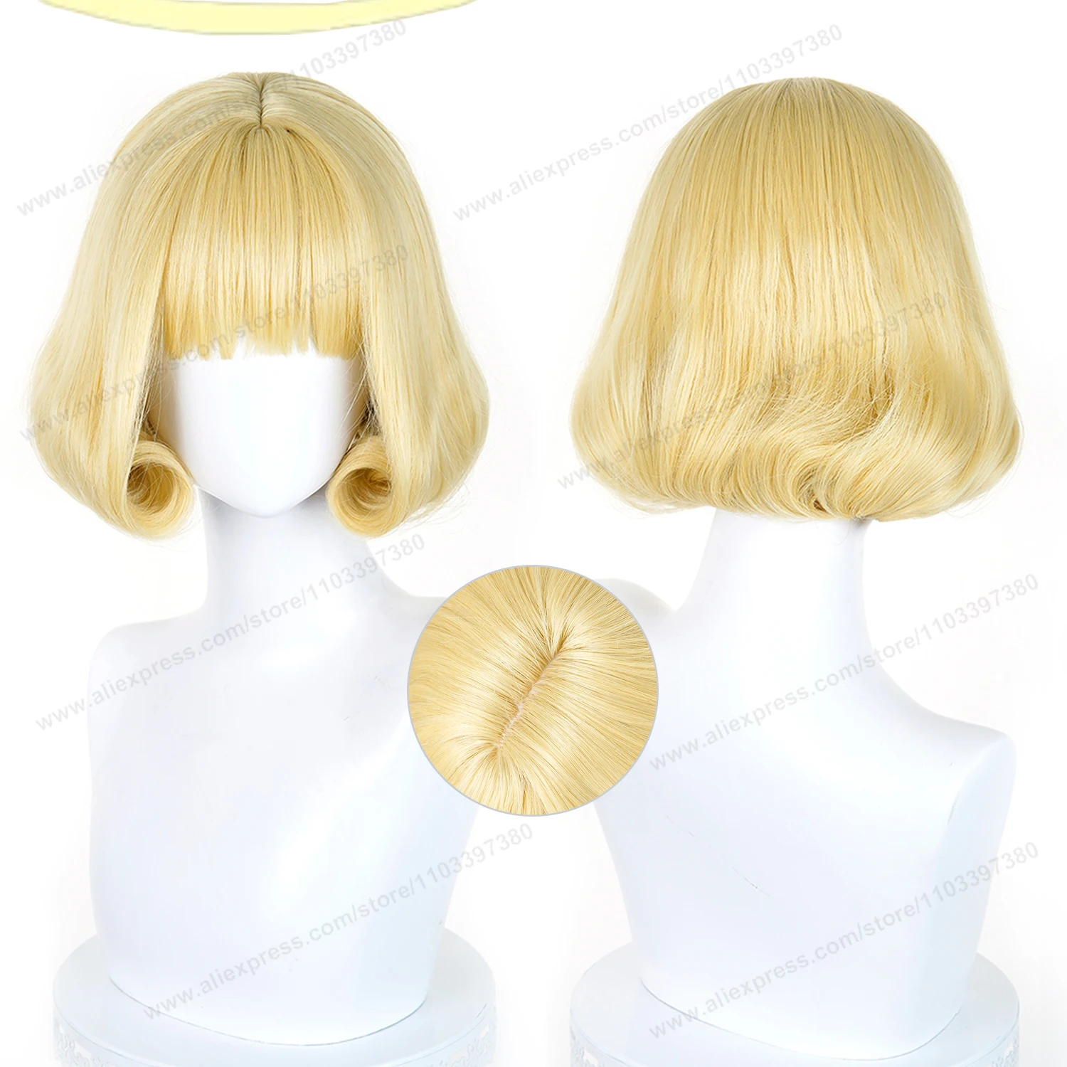 Kurusu Hana Cosplay Wig 30cm Short Golden Women Hair Anime Cosplay Wig Halloween Heat Resistant Synthetic Wigs