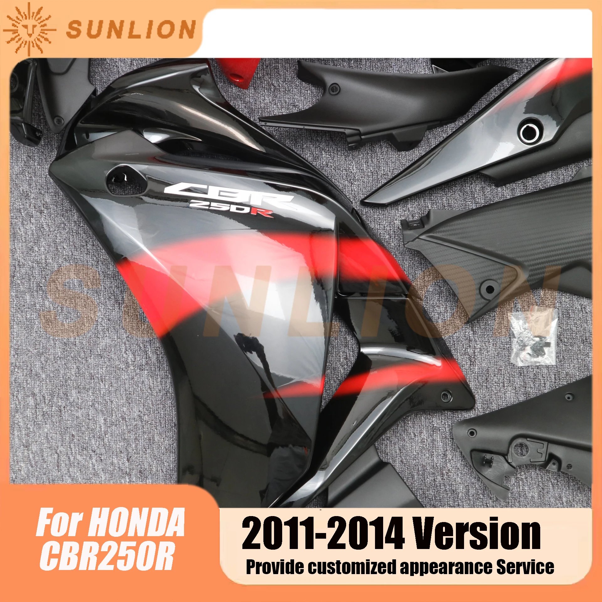 For HONDA CBR250R CBR 250R CBR250 R 20112012 2013 2014 Full Fairing Motorcycle ABS Injection molding Full Body Fit Fairing