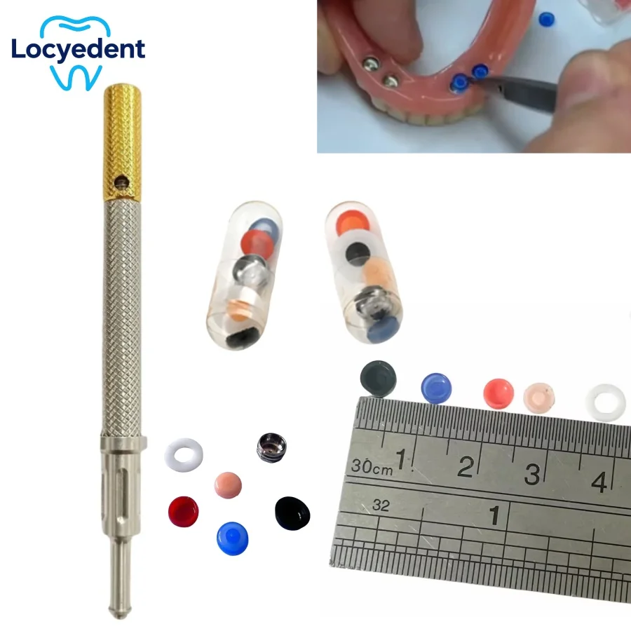 

Dental Implant Overdenture Male Caps Metal Housing Retention Locater 3-IN-1 Core Tool Implant Strong Retentive Caps