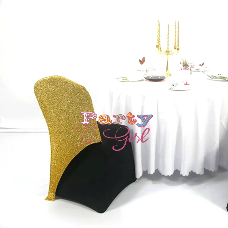 25pcs Sold Sequin Chair Cap Hood Fit On Spandex Chair Cover Wedding Event Party Decoration