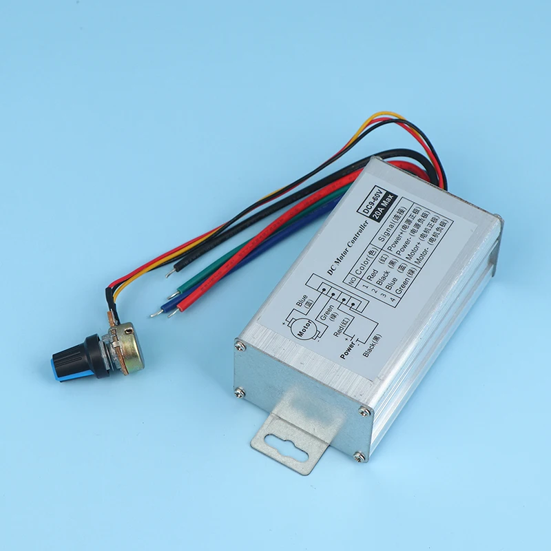 Motor Pulse Width Modulator Regulator PWM Speed Regulator Stepless DC Motor Speed Controller DC 9V-60V 12V 24V 60V 20A