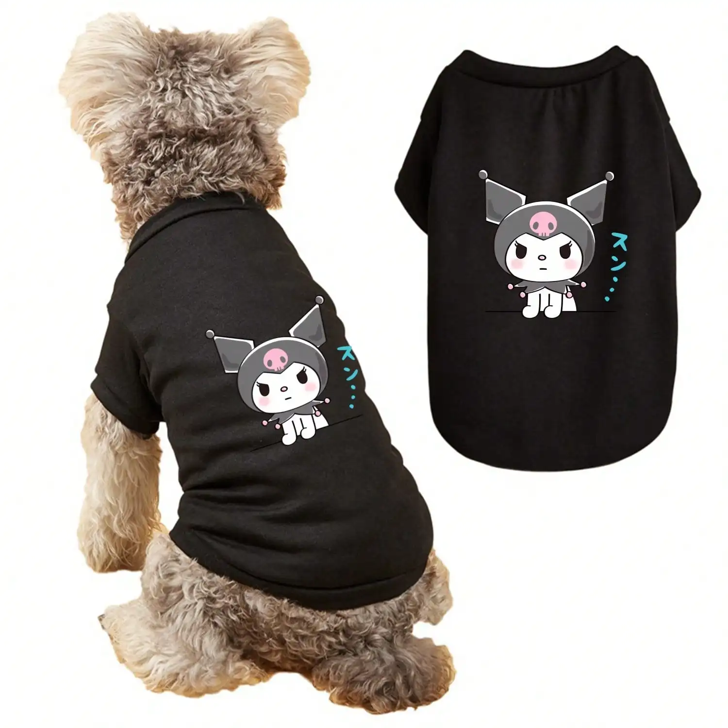 1pc  Cartoon Kuromi print pet round-neck sweatshirt, Autumn/