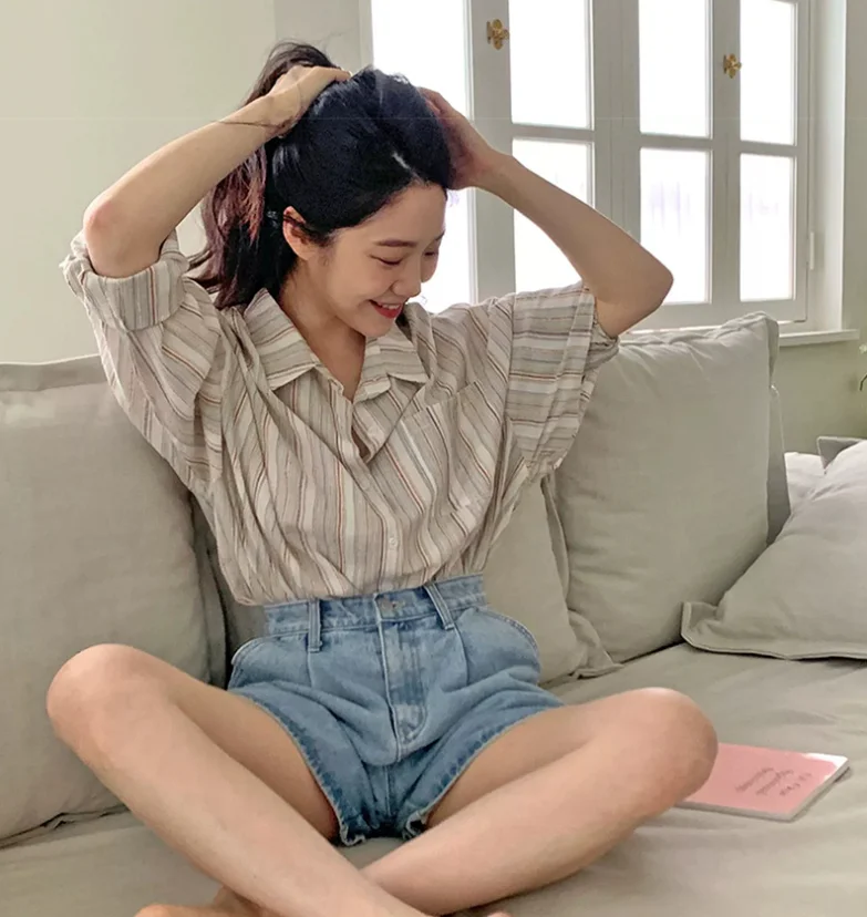 ゆったりフィット ロング丈 日焼け防止 春 2025 薄手 ストライプ柄 通気性 レディース ファッション カジュアル トップス