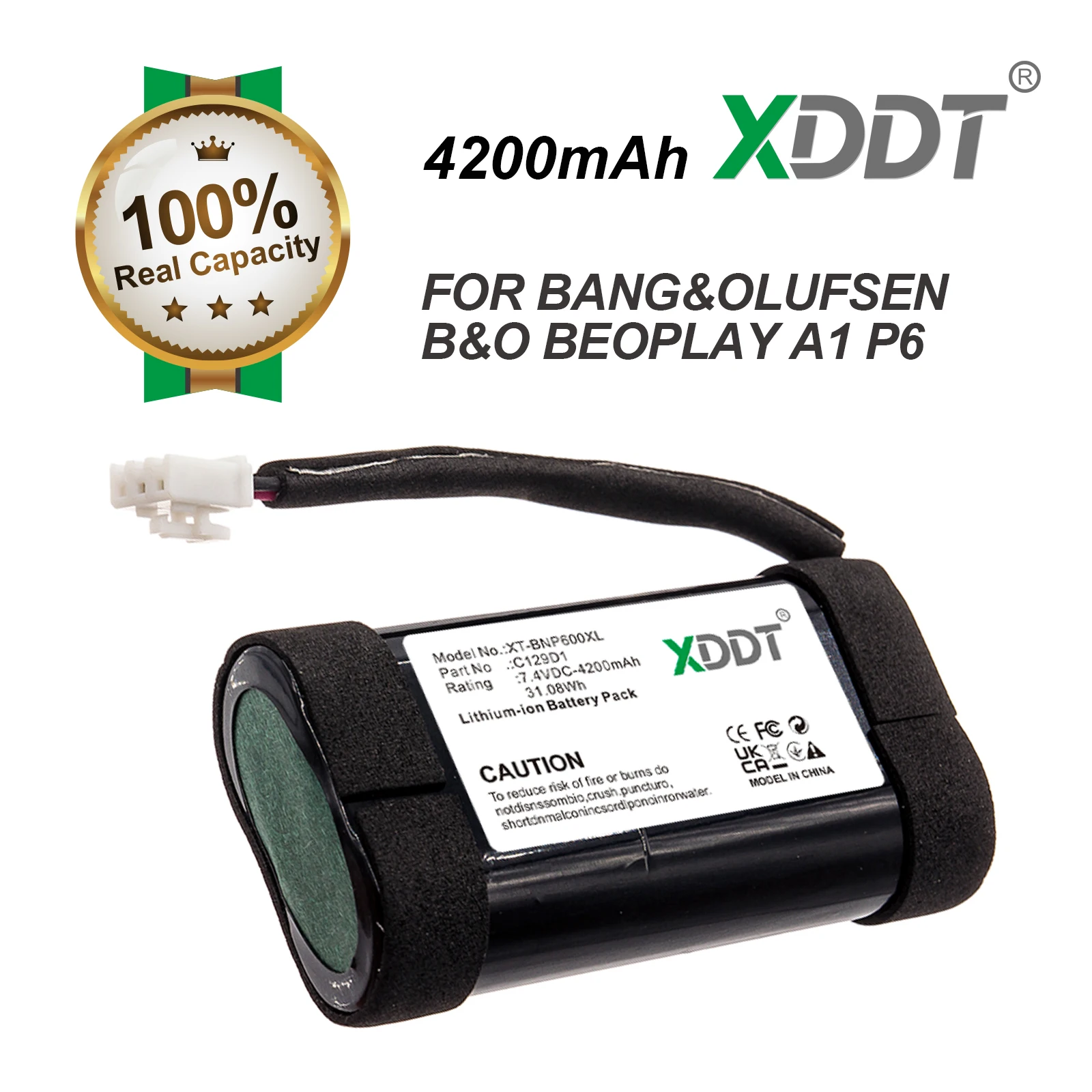 Batería de repuesto de 7,2 V, 4200mAh, 2ICR19/65, 2INR19/66, CA18, C129D1, para altavoz Bluetooth Bang&Olufsen B&O BeoPlay A1 P6 11400