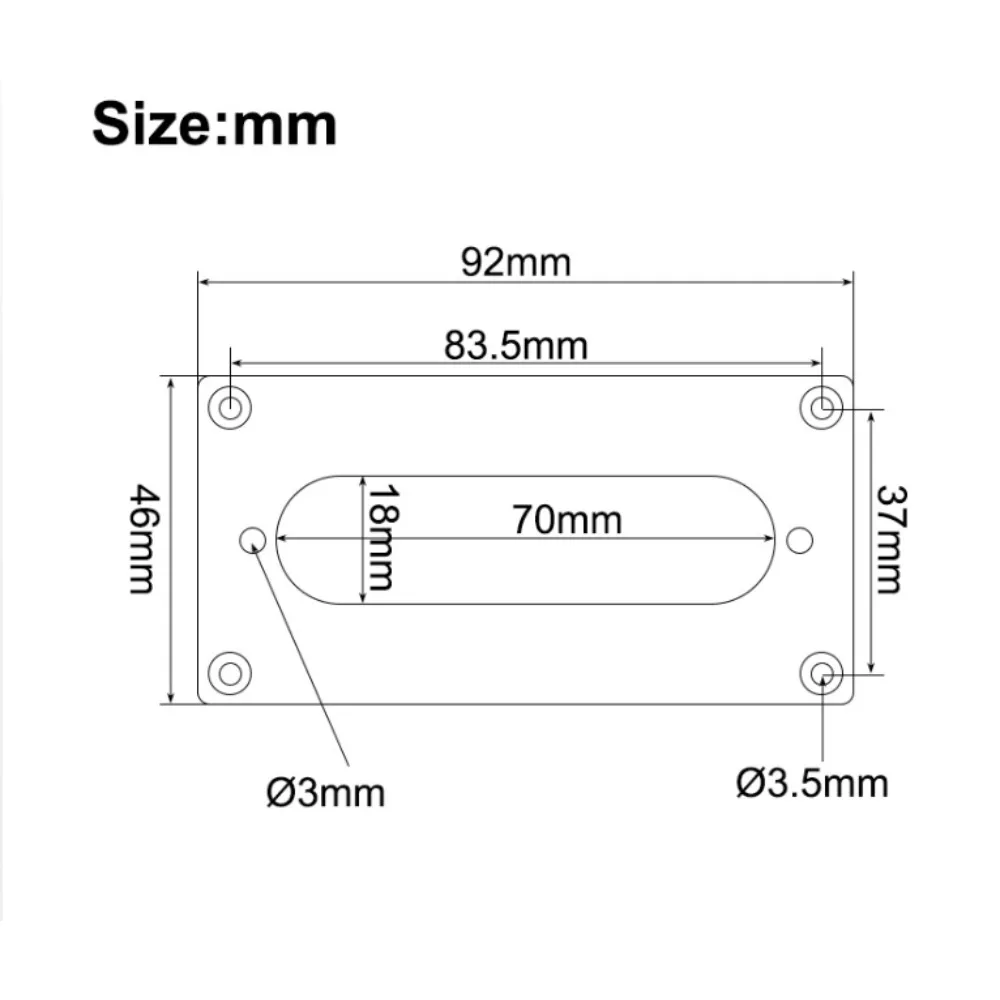92x46mm Dual Coil To Single Coil Pickup Conversion Ring Metal Frame Inner Diameter 70x18mm Guitar Replacement Part