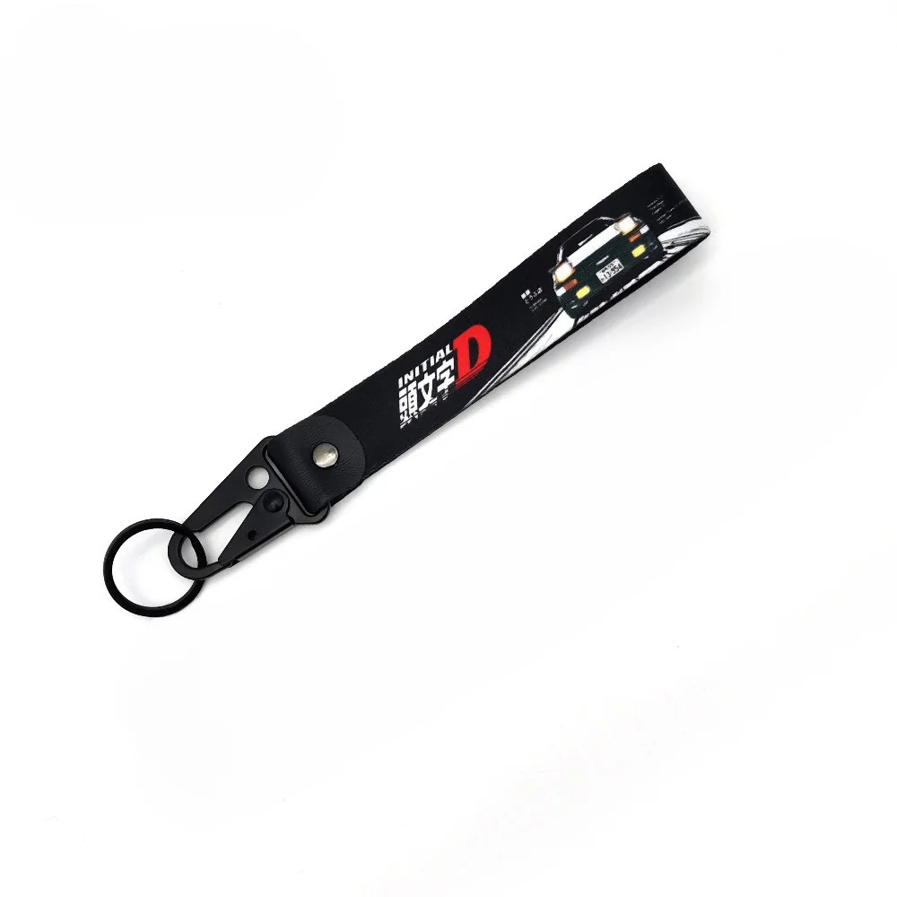 Neueste jdm Stil Auto Schlüssel bund Nylon Initiale d Geschenk Lanyard Schlüssel ring Auto Schlüssel Stahl Feder clip Schlüssel Starp Schlüssel Anhänger