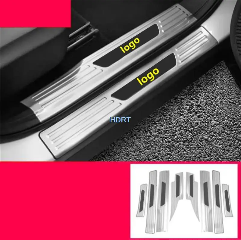 Car Style Accessories Exterior Sticker For Mitsubishi Outlander 2023 + Protector Decoration Door Sill Welcome Pedal Cover Trim